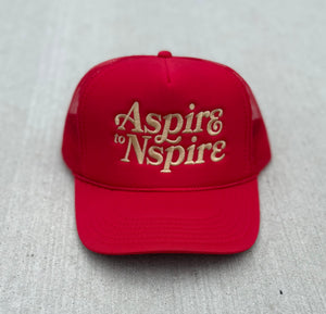Red “Aspire To Nspire” Trucker