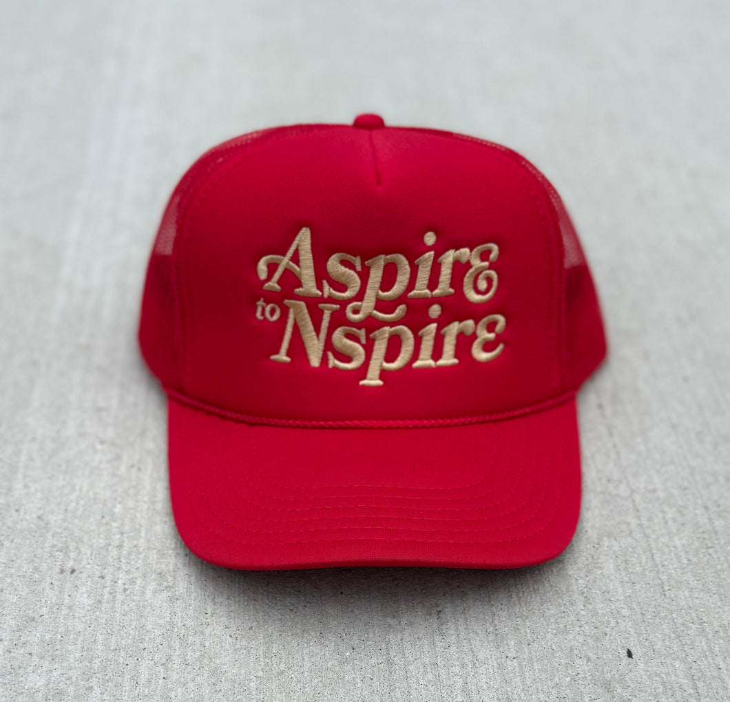 Red “Aspire To Nspire” Trucker