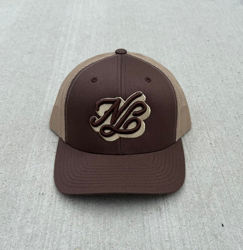 Brown & Tan “NB Cursive” Trucker
