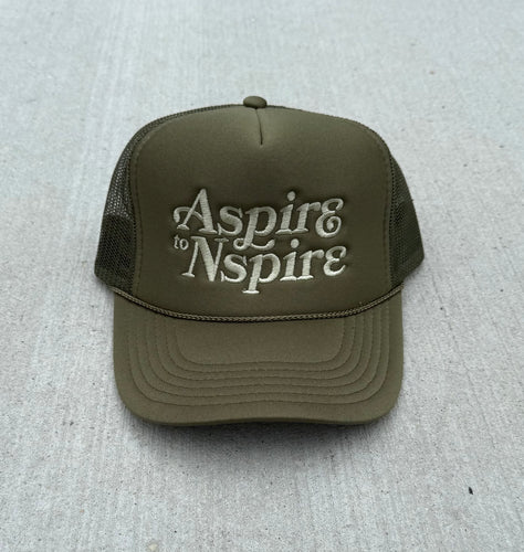 Olive “Aspire To Nspire” Trucker