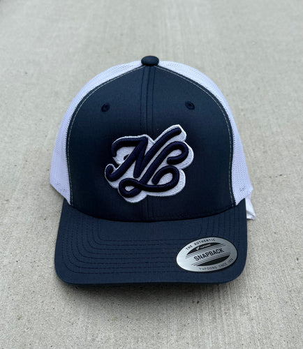 Navy & White “NB Cursive” Trucker